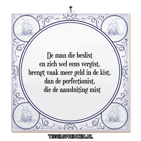 Geld Ondernemen Sticker by Tegelspreuken.nl