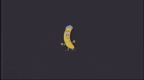 dram giphyupload animation cartoon banana GIF