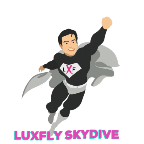 LUXFLYSKYDIVE giphygifmaker fly superman experience GIF