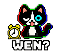 Alarm Clock Waiting Sticker by Weird Cats