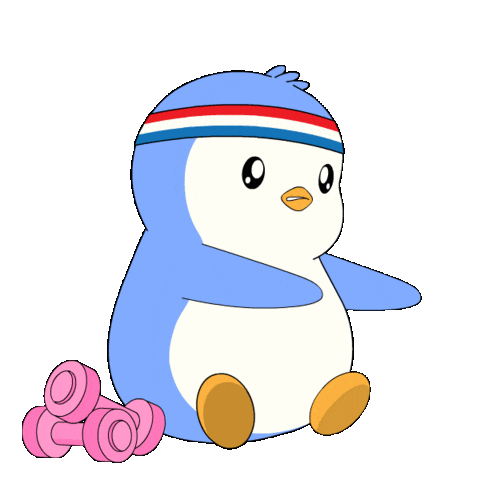 Exhausting No Pain No Gain Sticker by Pudgy Penguins
