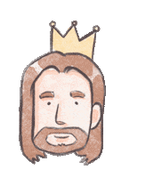 Happy Jesus Sticker by Nicole Almendrada