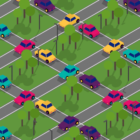 News Sebrae – Edição 59 - GIF de vários carros, em desenho animado, andando pelas ruas