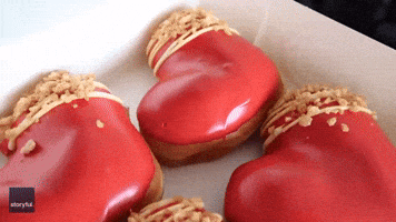 Competitive Eater Scoffs 12 Heart-Shaped Donuts in Valentine's Day Challenge
