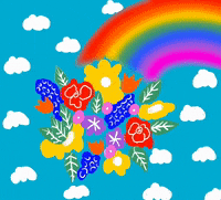Blue Sky Rainbow GIF by Daisy Lemon