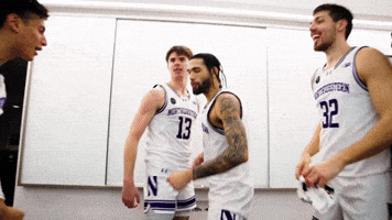 College Basketball Hug GIF by Northwestern Athletics