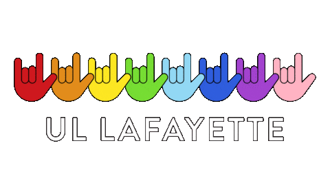 I Love You Rainbow Sticker by University of Louisiana at Lafayette