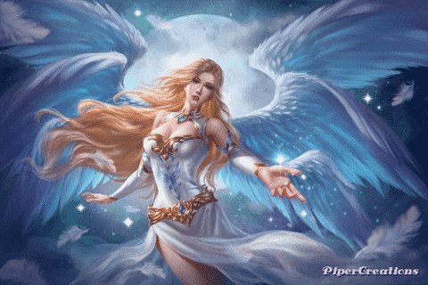 Pipercreations Angel Fantasyart Sparkles Blueangel Art GIF