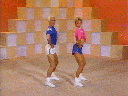 blondes eighties workout video GIF