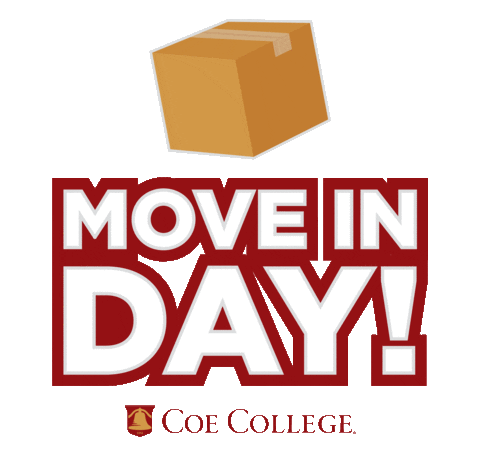 Box Moving Sticker by Coe College