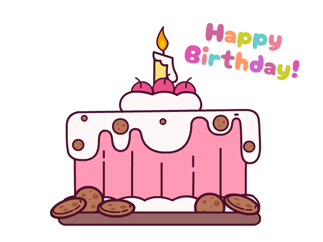 Happy Birthday Cat Sticker by Pembe