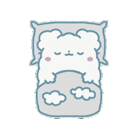 Kumotto kawaii blue white sleep Sticker