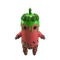 Happy Green And Red Sticker
