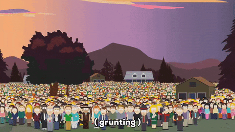 grunting gathering GIF by South Park 
