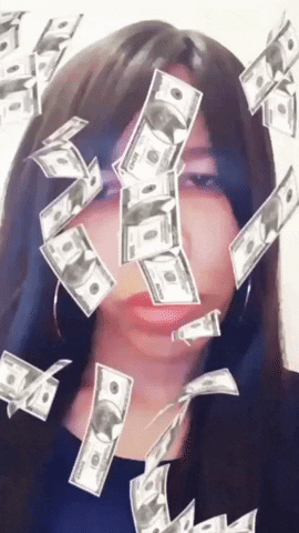 donnathomas-rodgers money rain rich bread GIF