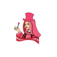 pink magic cards magician tophats Sticker