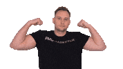 Pmumarketer pmu muscular flexing muscles big biceps Sticker