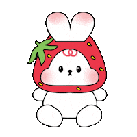 TOJIMoonGoo bunny rabbit strawberry tojimoongoo Sticker