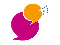 Megaphone Sprechblase Sticker by Evangelische Jugend in Bayern