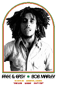 Bob Marley Rainbow Sticker by Free & Easy