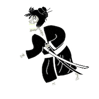 gominosensei samurai katana esqueleto lama Sticker