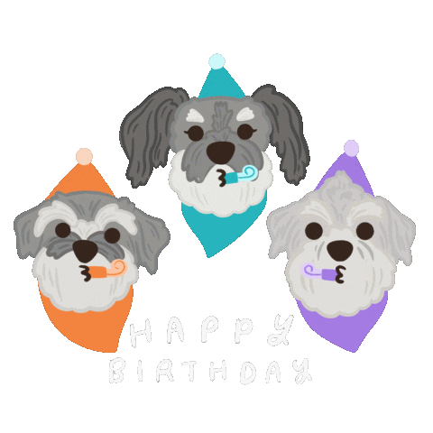 Happy Birthday Dog Sticker by Ann of Facedit