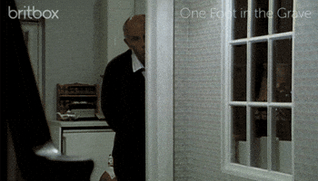 Scared One Foot In The Grave GIF by britbox