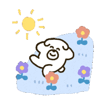 Dog Blooming Sticker by takadabear