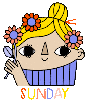 Happy Sunday Illustration Sticker by Anke Weckmann