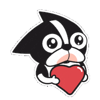 Boston Terrier Love Sticker by HeeDong