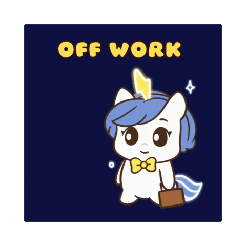 Bu Clocking Out Sticker by Brave Unicorn