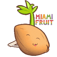 Tropical Fruit Coconut Sticker by Miami Fruit