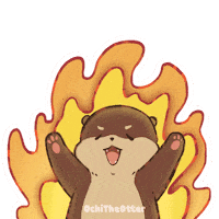 Fire Otter Sticker by OchiTheOtter