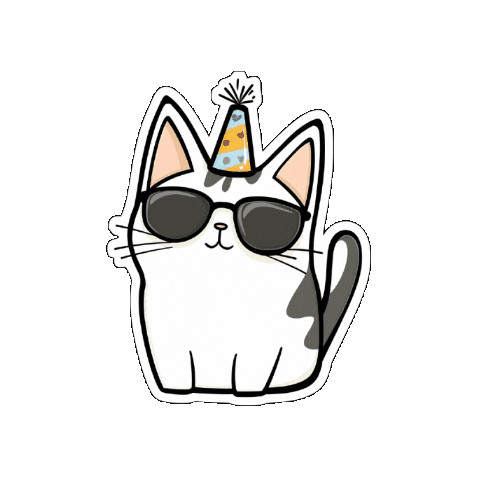 joyogram giphygifmaker anime cat happy birthday Sticker