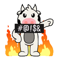 Angry Cow Sticker