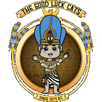 thegoodluckcats happy jump kids king Sticker