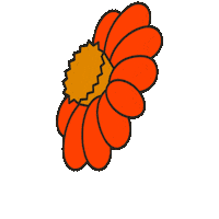 maevechocolate flower orange garden peanut butter Sticker