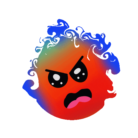 Skushdesigns angry fire mad upset Sticker