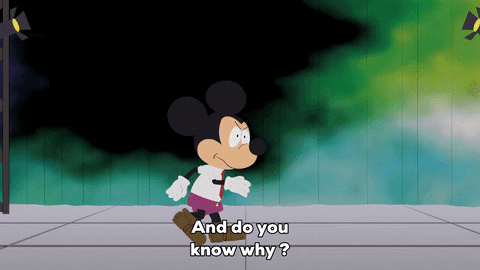 confused mickey mouse GIF by South Park 