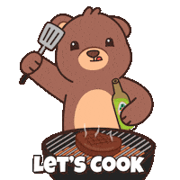 Grilling Teddy Bear Sticker by BEARISH