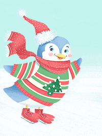 Ice Skating Penguin GIF