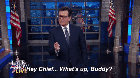 stephen colbert yes chief GIF by The Late Show With Stephen Colbert