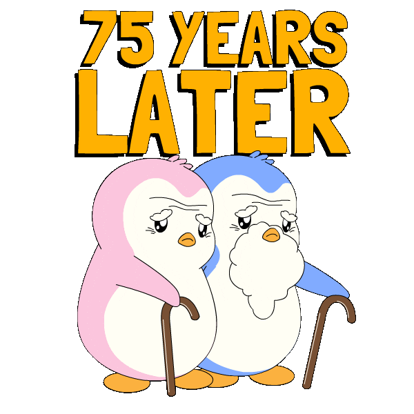 Getting Old Still Waiting Sticker by Pudgy Penguins