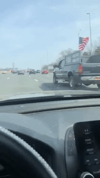 Trucker Convoy Drives Laps Around DC's Capital Beltway