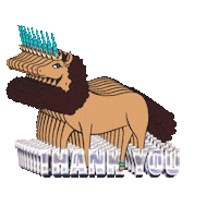 Thank You Sticker by Afro Unicorn