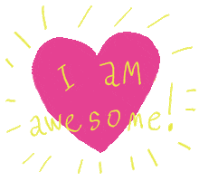 awesome heart Sticker by Ezra W. Smith