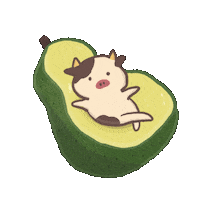 Cow Avocado Sticker