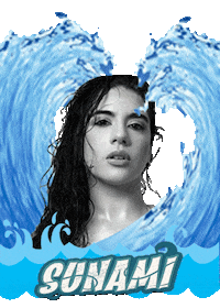 beach sunami Sticker by Willex