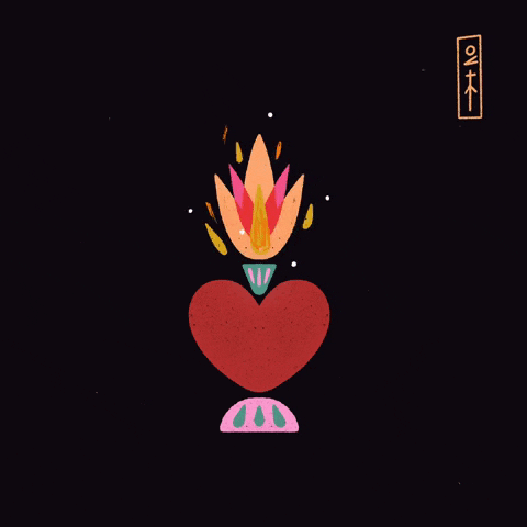 FridaKarlos love heart fire valentine GIF