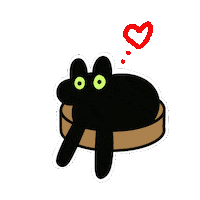 CatLadyCreates love link arms black cat Sticker